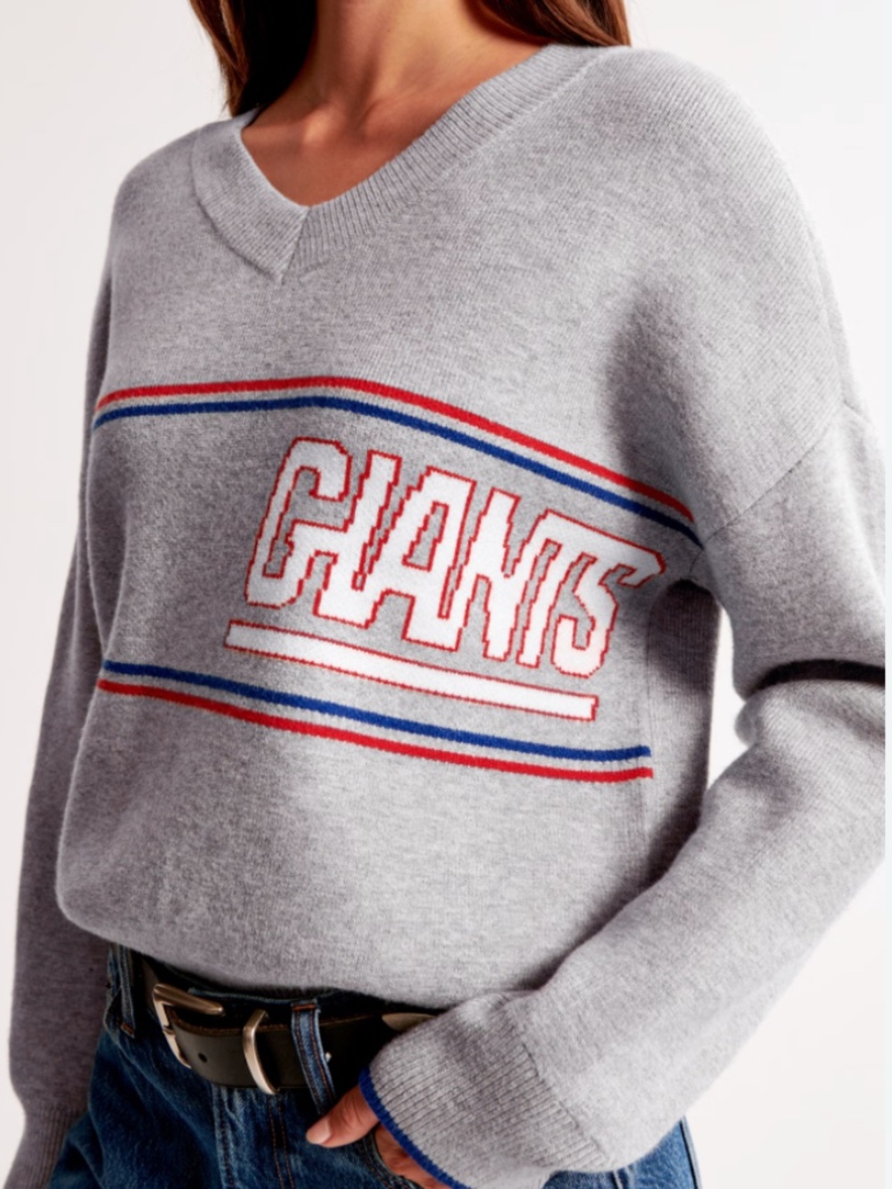 Abercrombie & Fitch NY Giants V-neck sweater small - Picture 3 of 4